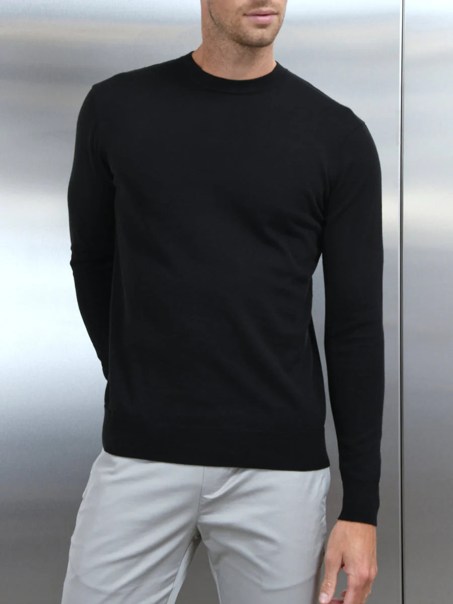 Maumid - Cotton Knitted Crew Neck Sweatshirt