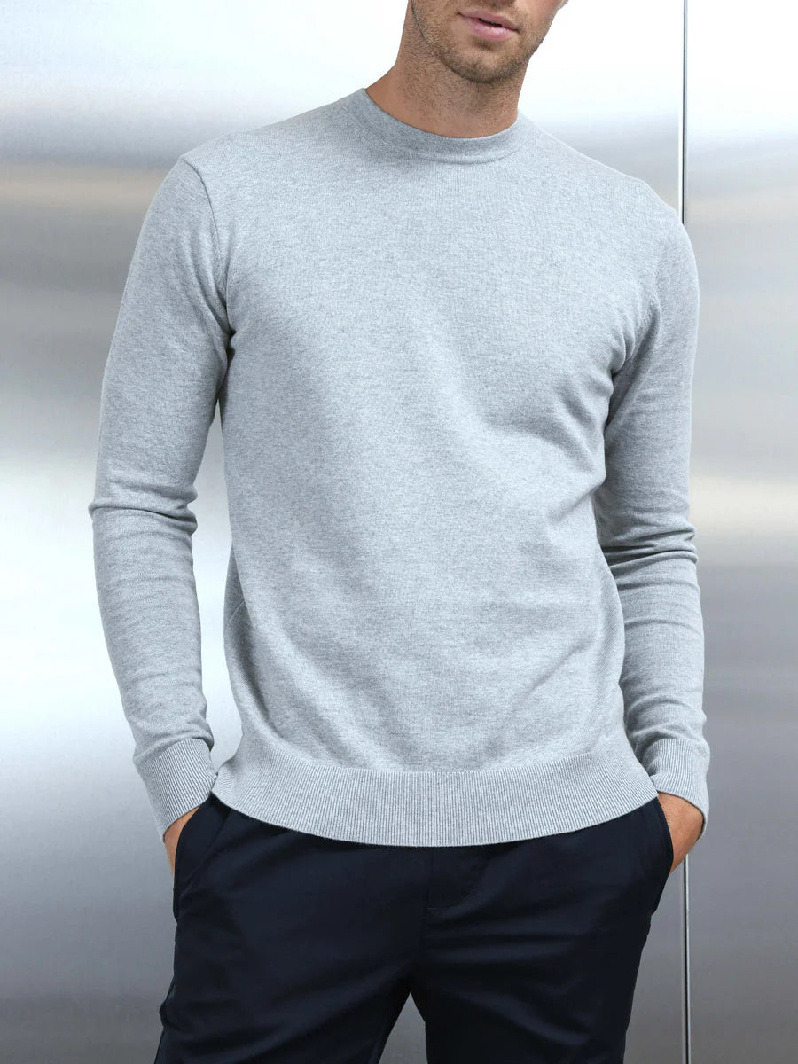 Maumid - Cotton Knitted Crew Neck Sweatshirt